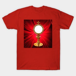 3D Look Artificial Intelligence Art of The Blessed Sacrament in a Monstrance T-Shirt